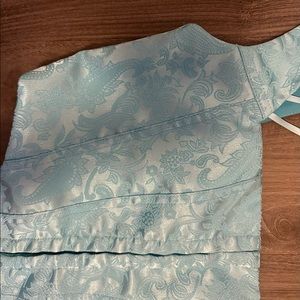 Princess Polly blue paisley patterned corset top